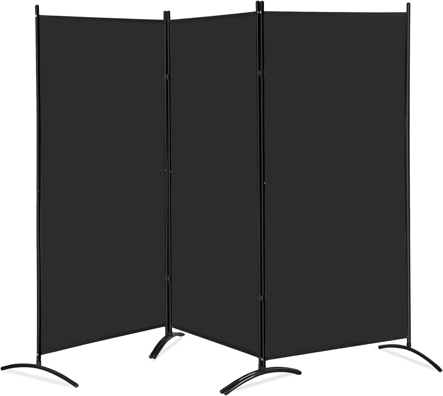

3-Panel Room Divider - 6 Ft Tall Folding Privacy Screen, Modern Minimalist Partition with Sturdy Metal Stands, Freestand