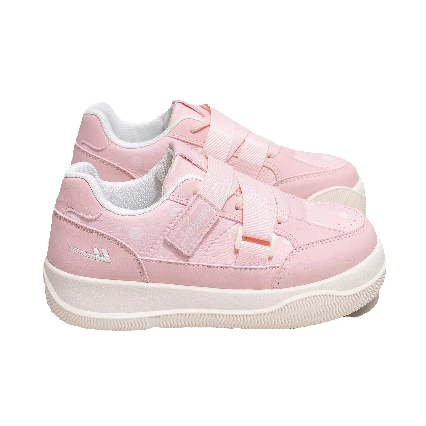 Huili WXY-Q096N Velcro White Sneakers For Women, 2026 Spring New Casual Thick-Soled Height-Increasing Loafers (Magic_vogvips.com
