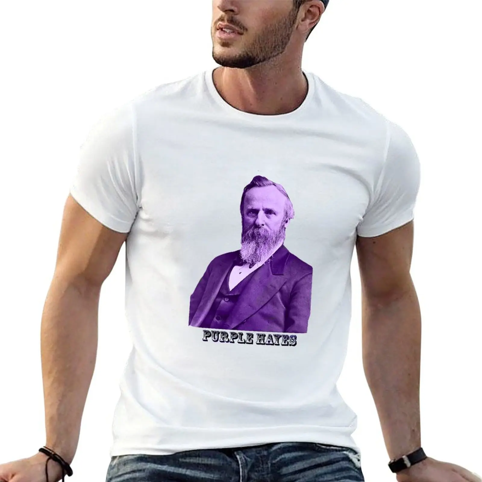 Camiseta roxa Hayes masculina, camiseta gráfica para homem, pacote de camisetas de algodão, camiseta personalizada