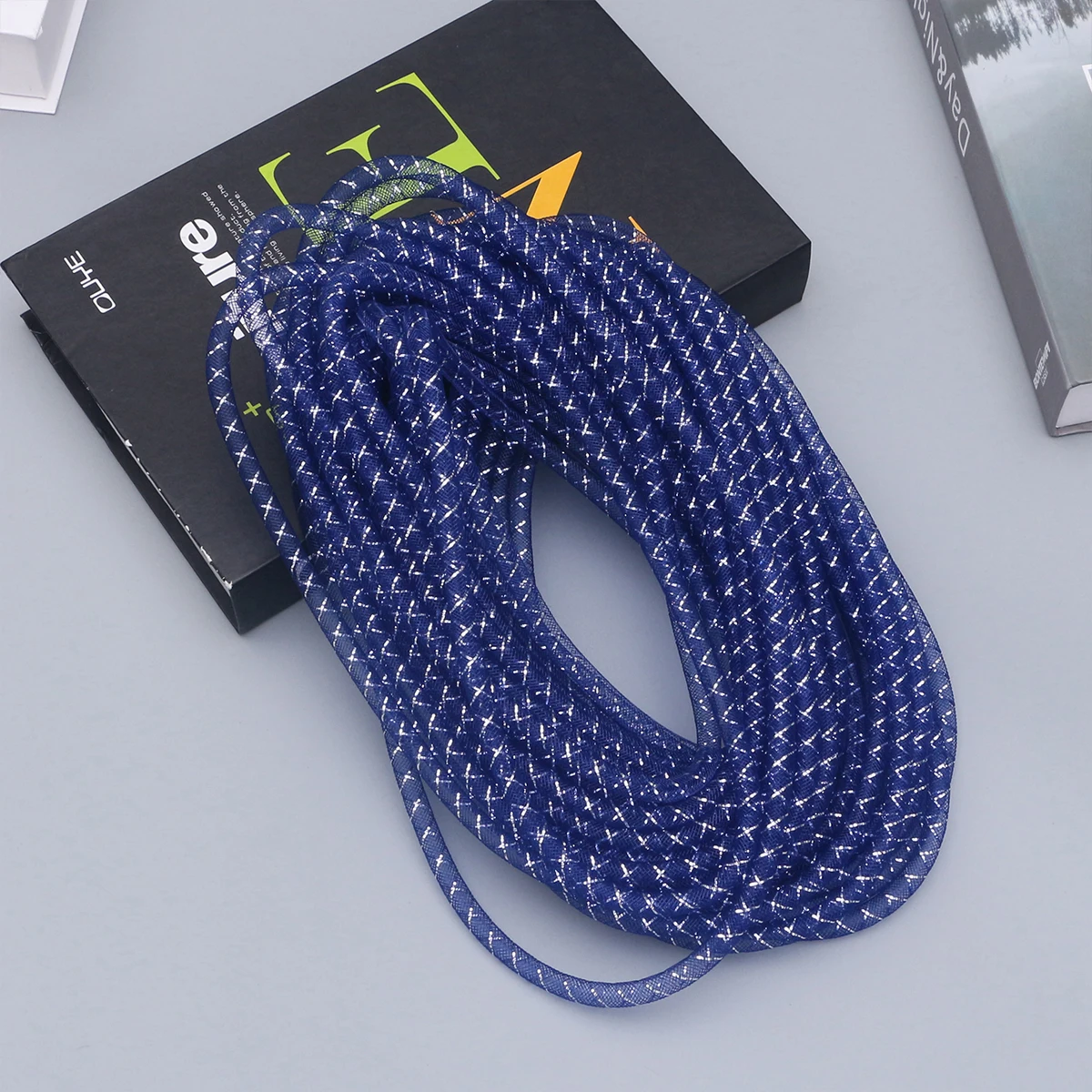 

1Pack Mesh Braided Yarn Cord Polyester Tube 25m DIY Crafts Bracelet Headdress Necklace Gift Making Accessories