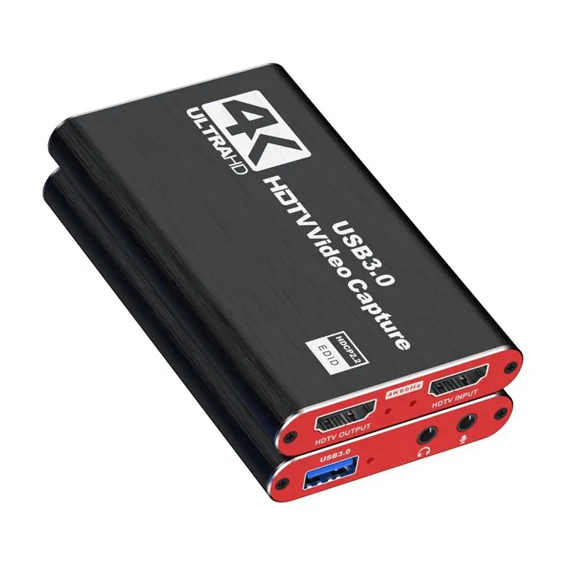 AT82-Game For PC Recording 4K USB 3.0 Video Capture Card -Compatible 1080P HD Video Recorder Grabber Mic Audio view 4