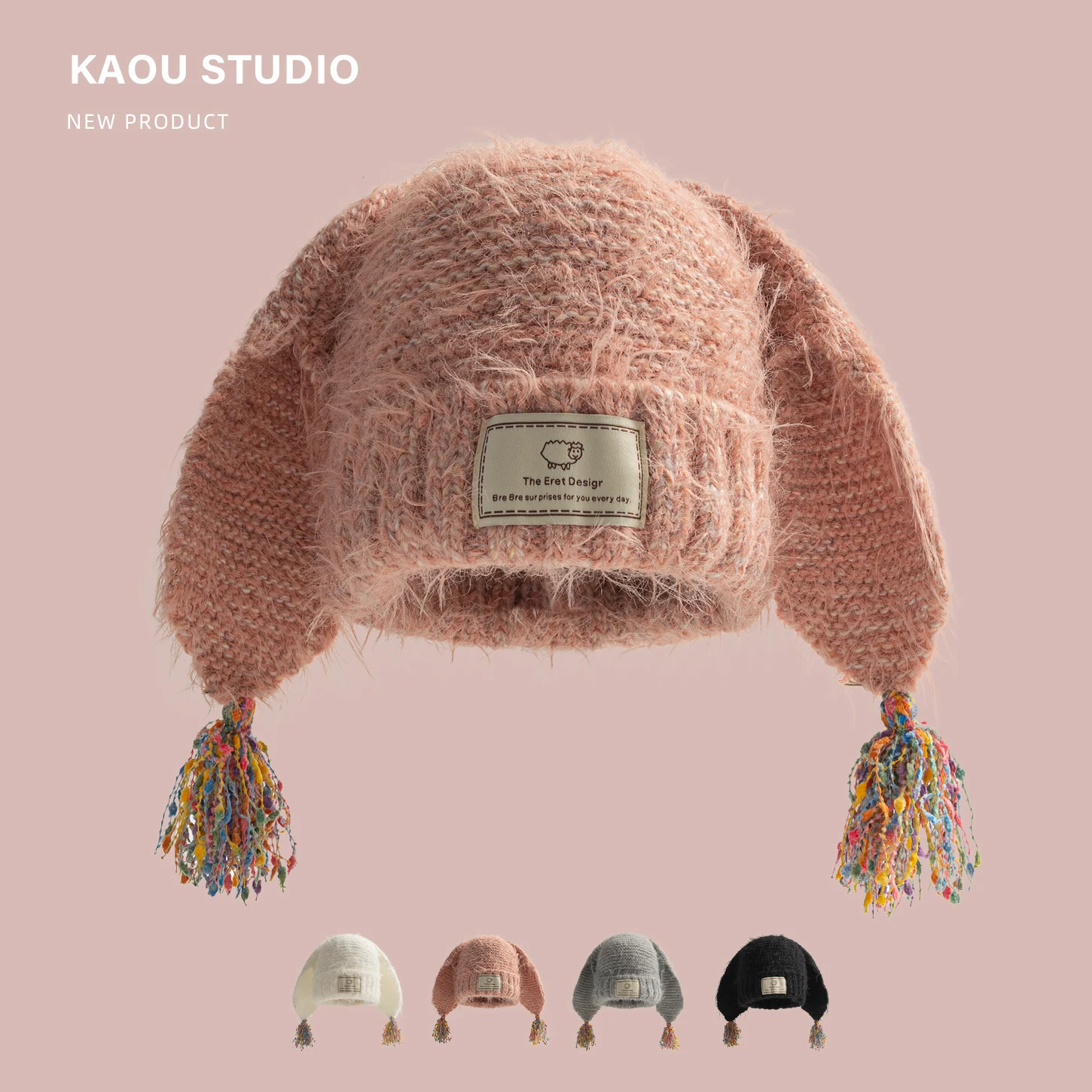 

Cute Knitted Hat Autumn Winter Versatile Niche Yarn Hat Travel Pullover Hat