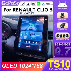 Android 16 Carplay For RENAULT CLIO 5 2019 2020 2021 9.7Inch Car Multimedia Player 5G Wifi Navigation Touch Display Android Auto