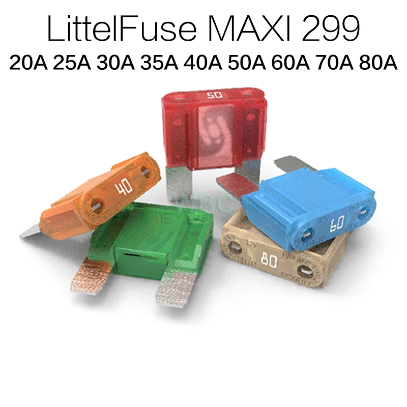 1 قطعة Littelfuse ماكسي 299 سلسلة 20A 25A 35A 40A 50A 60A 70A 80A 32V حجم كبير التأمين المكونات في إدراج السيارات فيوز شفرة الصمامات #6