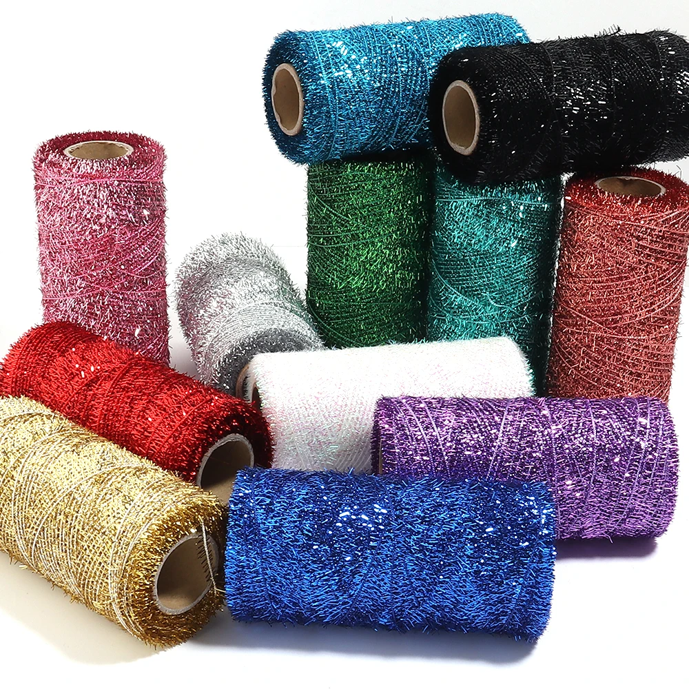 200 Yards Bunter Glitzer-Glassilkerfaden, Handgemachtes DIY-Seil, Weihnachtsdekoration, Geschenkverpackungsband, Gewebtes Seil-Zubehör – Detail 5