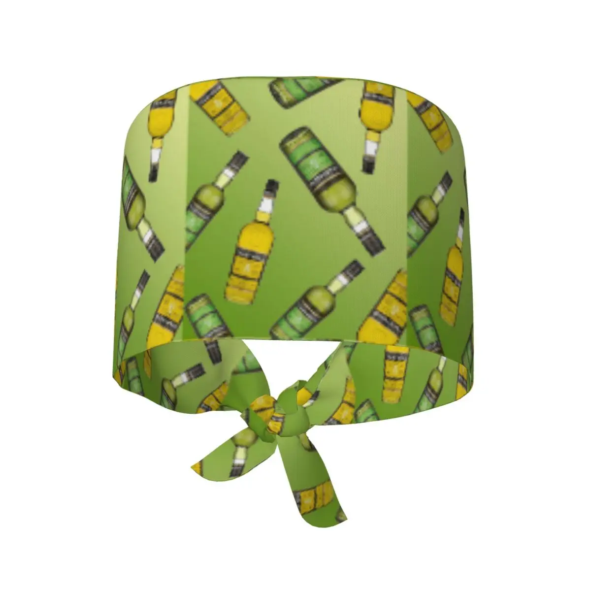 Green Chartreuse Bottle Oil Painting Drink Scrub Hat Doctor Working Surgical Cap Unisex Adjustable Nursing Caps for Dentist