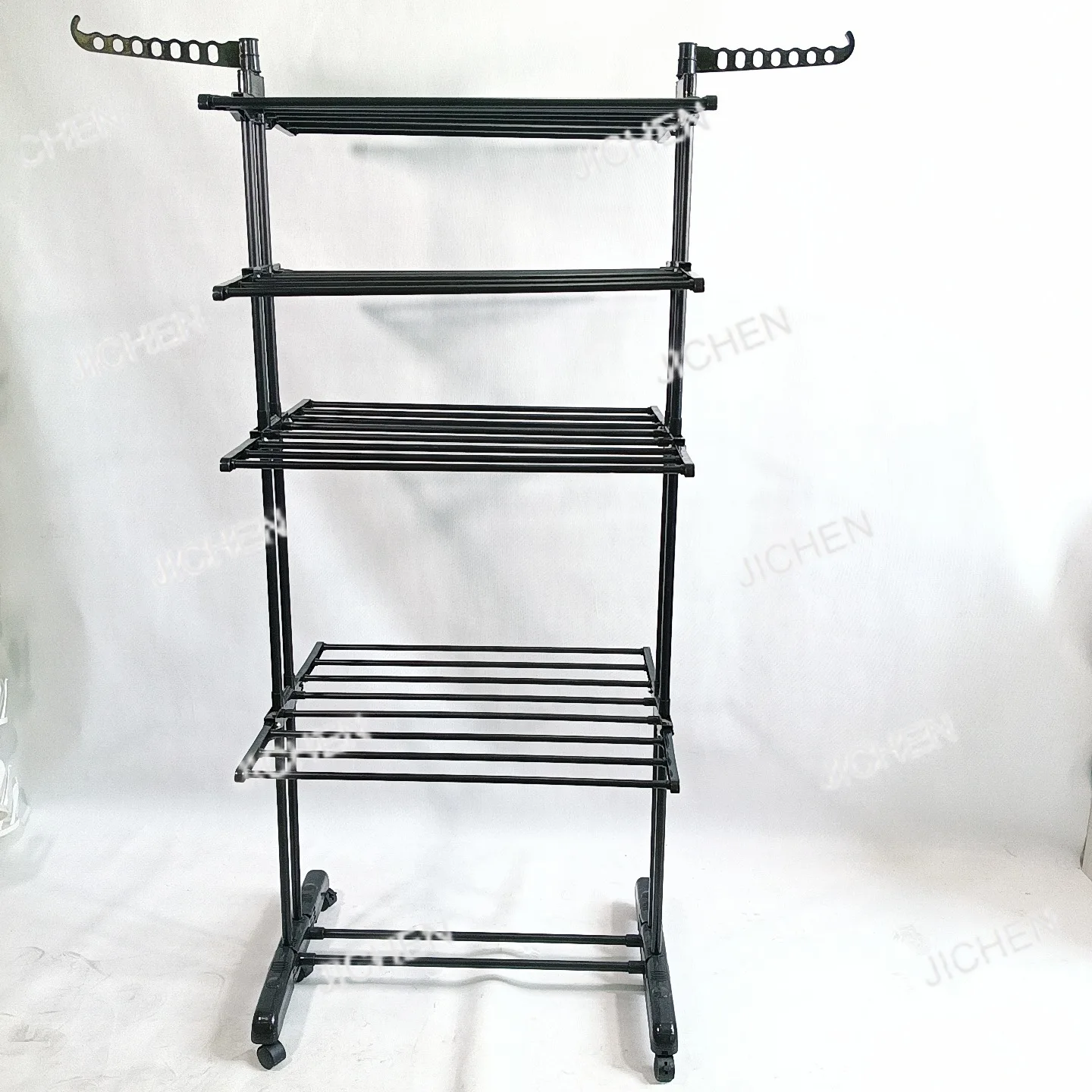 

Складная напольная сушилка для белья в форме крыла, на колесиках, многофункциональная, четырехуровневая, передвижная вешалка.