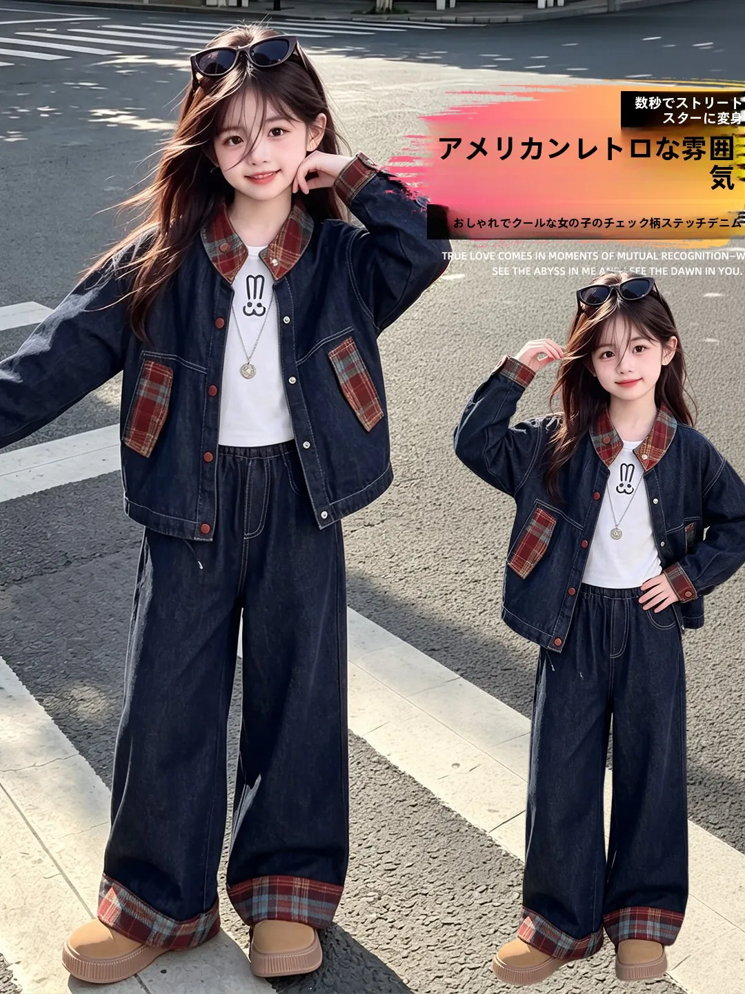 ensemble-retro-en-jean-pour-filles-vetements-d'automne-nouveau-style-veste-tendance-pour-grands-enfants-jeans-a-jambe-droite-ensemble-deux-pieces