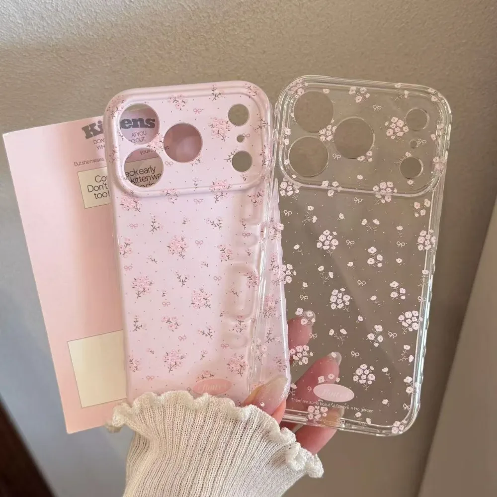 Cartoon Simple Broken Flower Cute Mobile Phone Case Suitable for IPhone 17 AIR 16 15 14 13 PRO MAX PLUS Anti-fall Dustproof Case