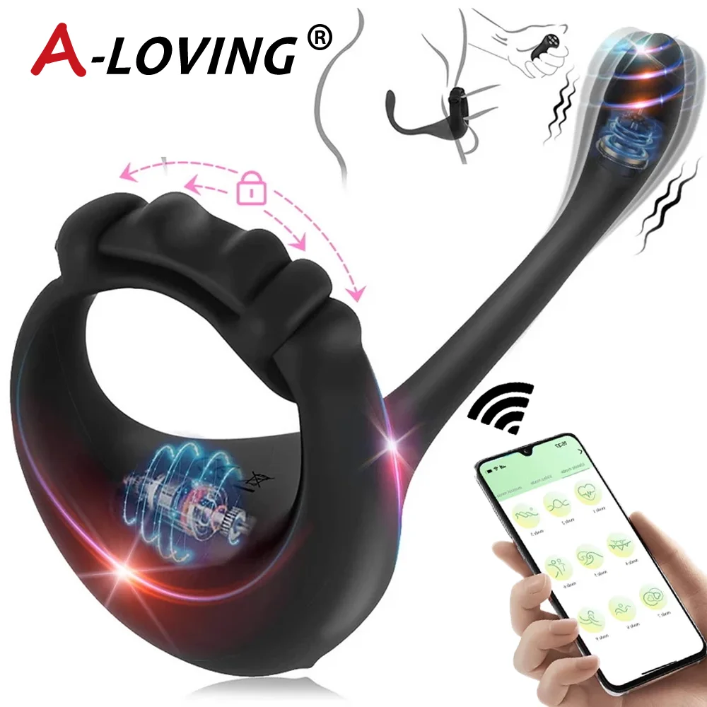 3 In 1 Vibrator Penis Cock Ring Male Prostate Massager Wireless Remote Anal Butt Plug Masturbator Cockring Sex Toy for Men Adult