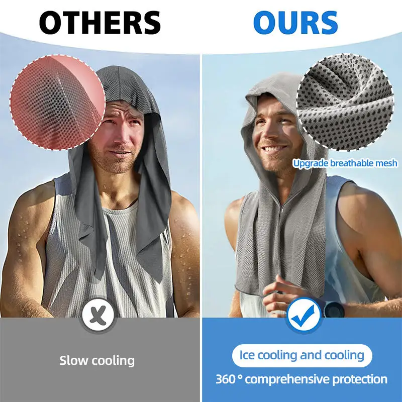 5pcs Cooling Towel Instant Relief Microfiber Cool Towels Chilling Neck Wrap Ice Cold Rags Sports Fitness Camping Hiking