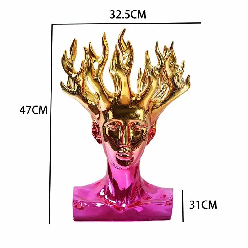 Creative Fairy Bust Resin Statue Desktop Room Decor Flowerpot Fashion Sculpture Modern Art Home Garden Decoration Accessories