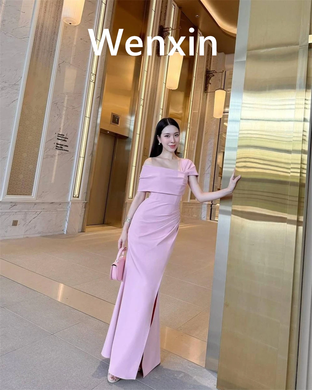 Robe de soirée en Jersey rose Simple personnalisée, asymétrique épaule dénudée, sans manches, robes de soirée à la mode pour occasions spéciales