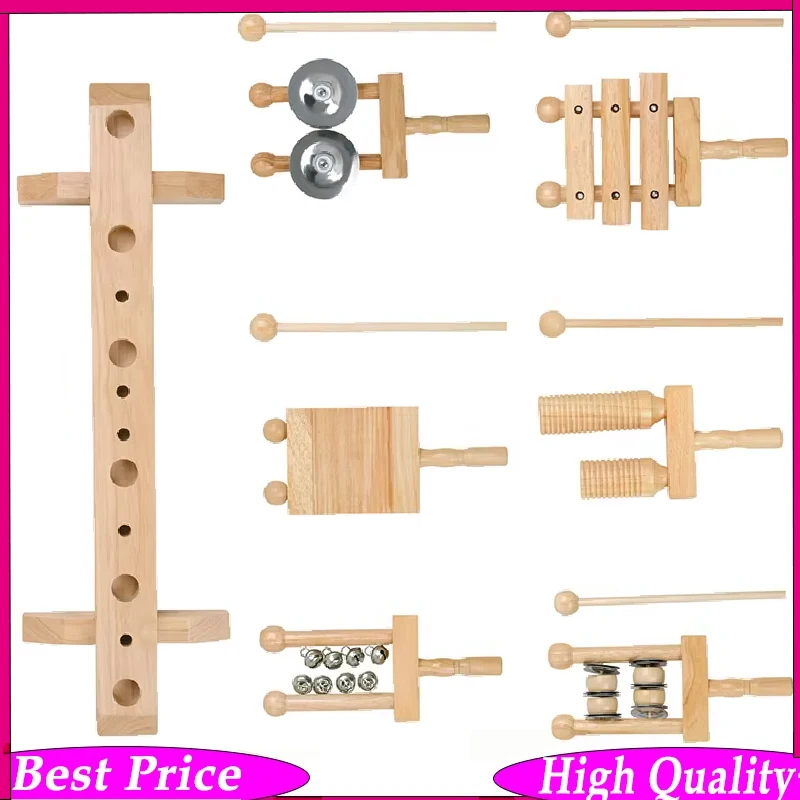 

Orff 6-Piece Children's Wooden Percussion Set with Carry Bag for Early Music Education And Sensory Development