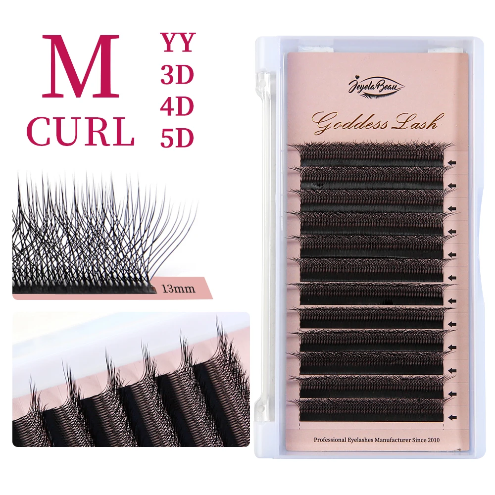 Goddess YY 3D 4D 5D W Wimpernverlängerung C D M L Curl W-Form Wimpern Natürliche Weiche Künstliche Wimpern Vorgefertigte Volumen-Wimpernbüschel