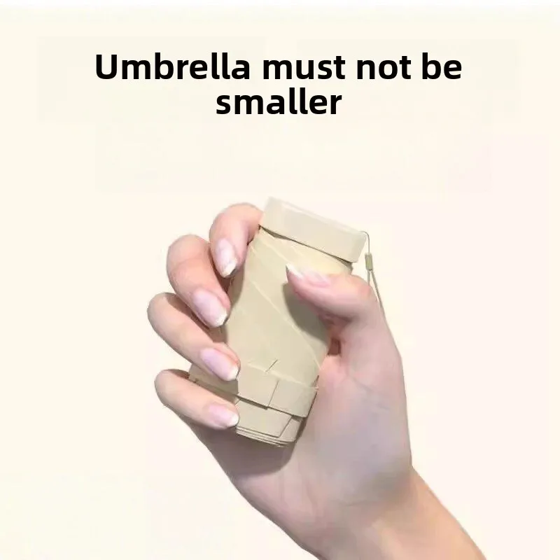 

Portable Cact Umbrella Women's Sunade Rainproof UV Protection Capsule Light Weight Foldable Six-fold Iron Sti Umbrella