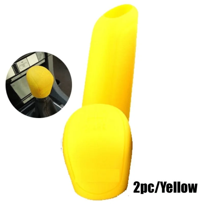 2Pc/Set CarAuto Manual Silicone Shift Gear Head Knob Cover Handbrake Hand Brake Covers Sleeve Case Skin Protector Car Styling