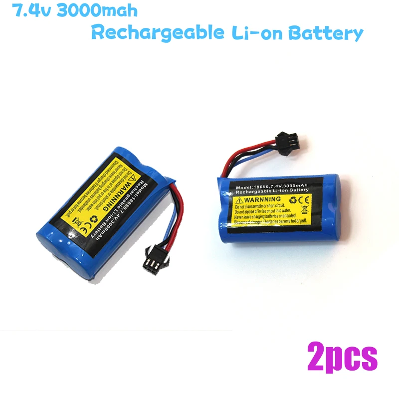 Batterie Lipo MN82 MN99S 2S RC 7.4V 3000mah, pièces RC pour télécommande, voiture jouet, robot avec batterie de grande capacité, chargeur USB