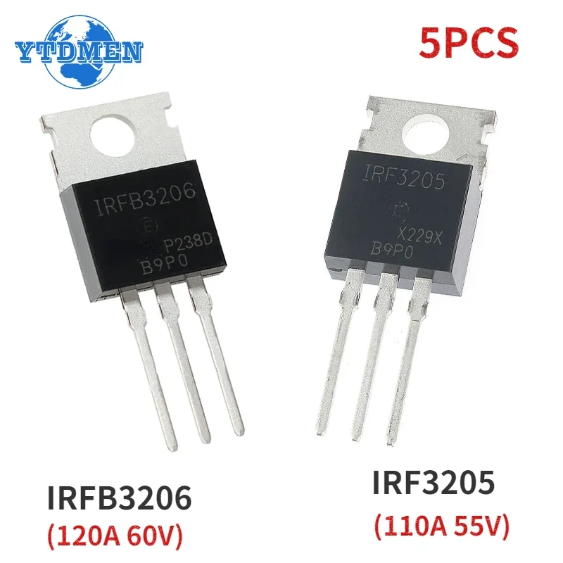 5PCS IR Mosfet Transistor IRF3205 IRFB3206 TO-220 N-Channel MOS TO220 Transistors Kit IRF3205PBF IRFB3206PBF