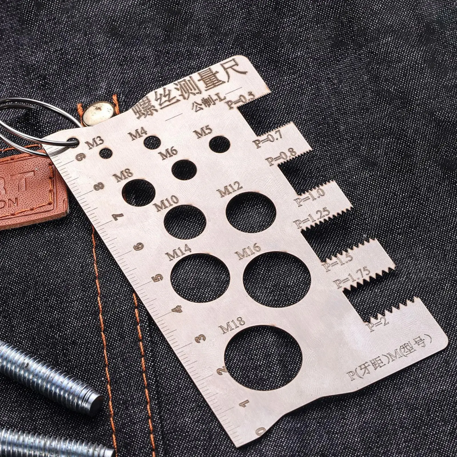 

Screw Measure Measurement Plumbers DIY Enthusiast Checking Size Car Home High Precision Measurement Scale Screw Measuring Ruler