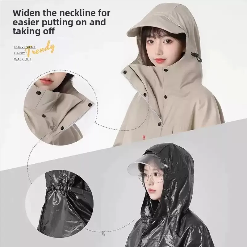 Raincoat, Electric Vehicle, Passenger and Vehicle Separation, Single Body Integrated Thickened Rainstorm-proof Cycling Poncho