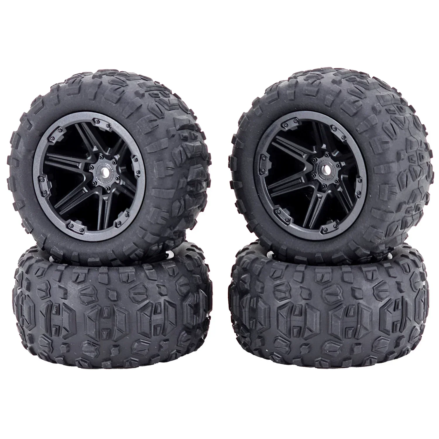 

4PCS 85mm 12mm Hex Rubber Tires Wheels for SCY 16101 16103 16104 MJX H16P 16208 16207 16210 1/14 1/16 RC Monster Truck Upgrade