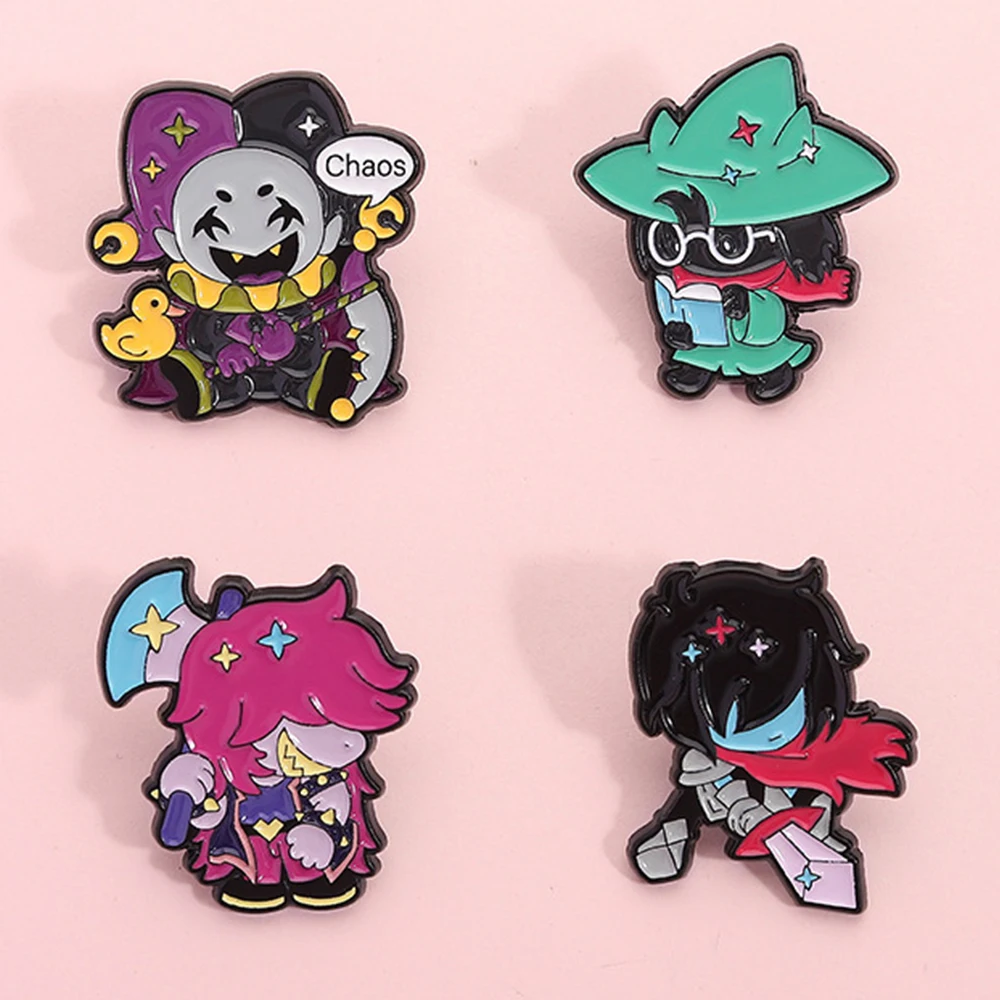 4 unids/set Deltarune Susie Kris alfileres esmaltados personajes del juego RPG broches solapa mochila insignia accesorios regalos para Fans amigos
