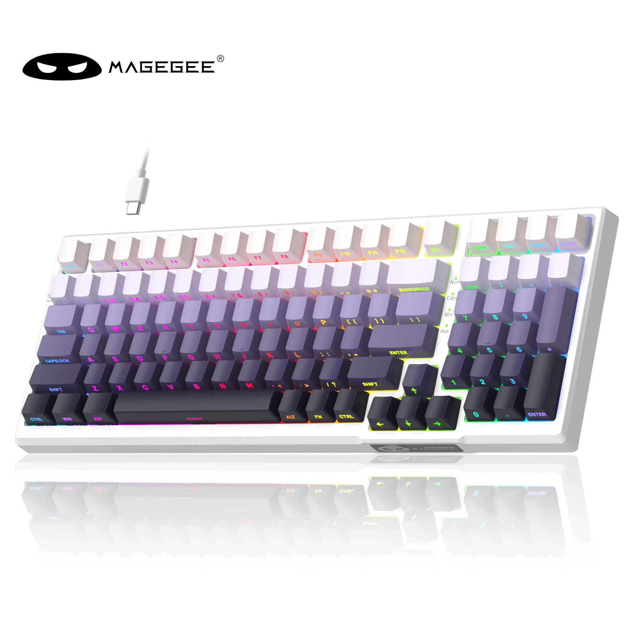 

MageGee SKY98 Gaming Mechanical Keyboard Wired Hot Swap 99 Keys Gasket Structure PBT RGB Customized 98% layout For PC Laptop