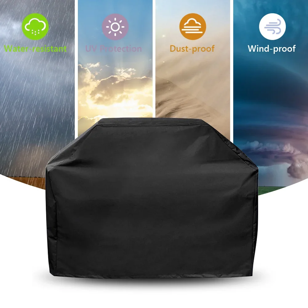 

Outdoor Waterproof BBQ Protective Cover Anti Rain Dust UV Resistant Fit Gas Charcoal Electric Grill Garden Accessory