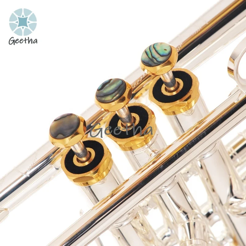 Instrument de trompette professionnel plaqué argent sculpté à la main B-flat Grade de Performance argent