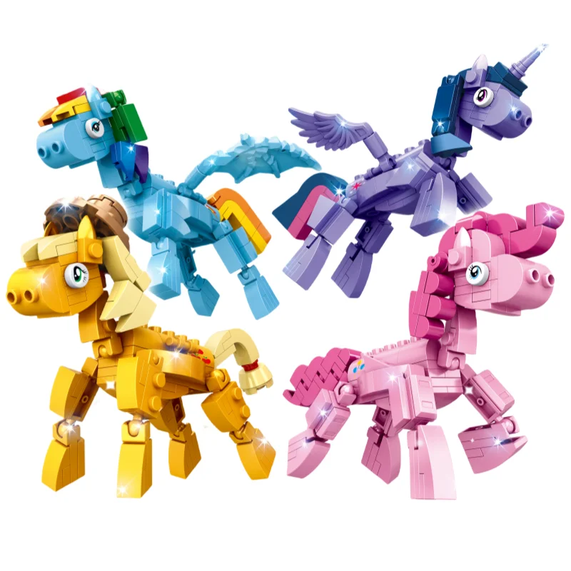 Pony War Mini Model Action Figure Kawaii Bouwstenen Compatibel Zoon Anime Steden Kerst Hallowmas Verjaardag Speelgoed Geschenken