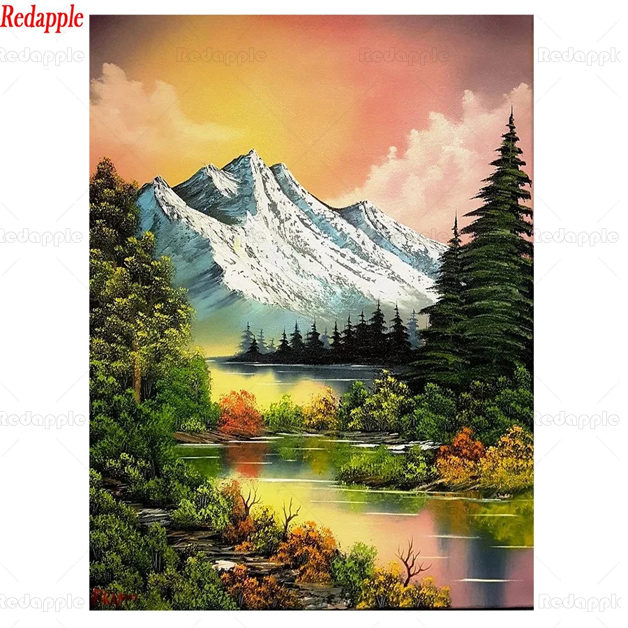 5D Diamond Painting for DIY, Natural Landscape, Forest, Mountain, River, Map, Diamond Embroidery, Mosaic, Cross Stitch