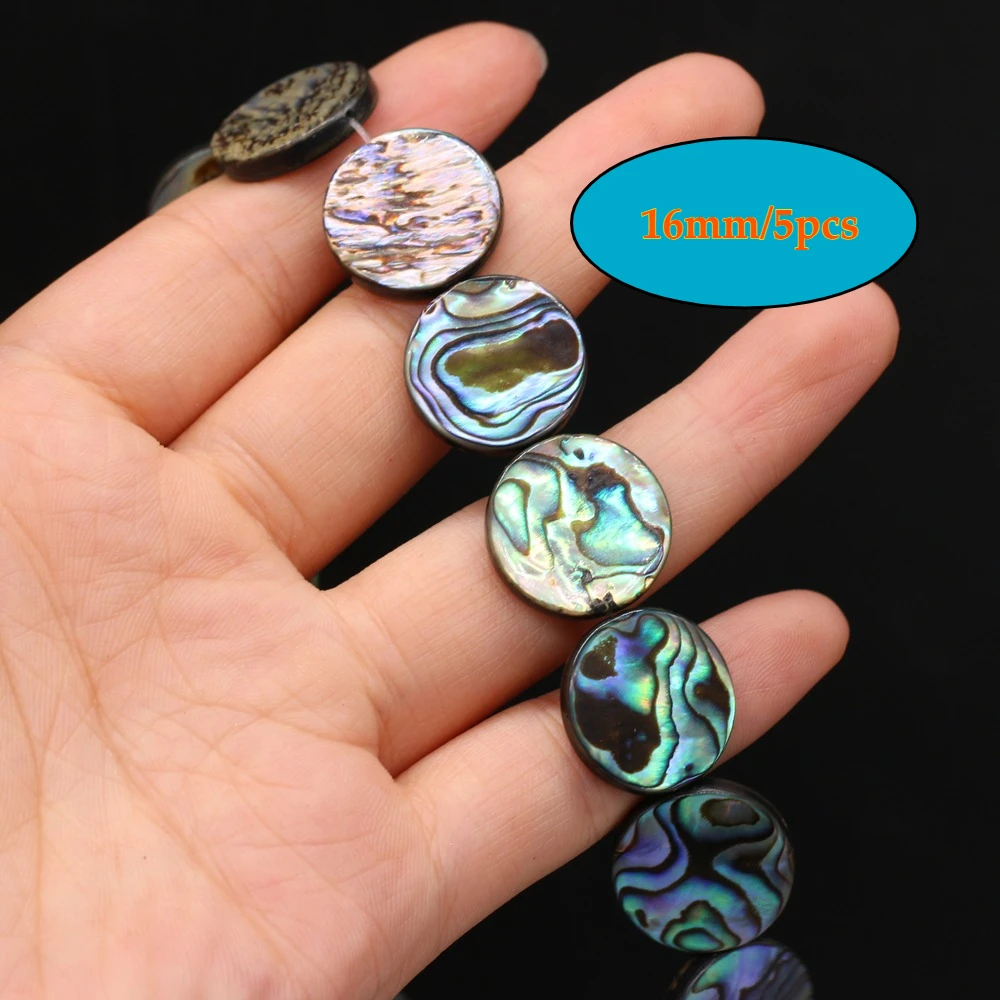 5Pcs Loose Abalone Beads Round Isolation Beads 6/16mm For Jewelry Making DIY Necklace Bracelet Chains Earrings Accessory