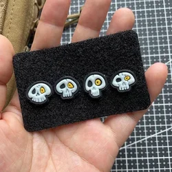 Mini Nightlight Skull Morale Badge PVC Poisonous Ground Mushroom Tactical Patches Hook&Loop Emblem Small Backpack Hats Stickers