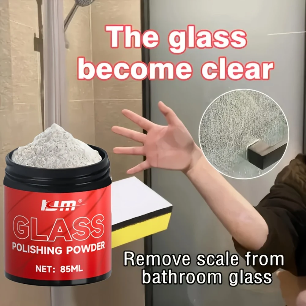 85ml KJM Professional Glass Polishing Powder - Fast-Acting Scratch Remover & Restorer for Car, Bathroom, RV, Mirror Surfaces - C