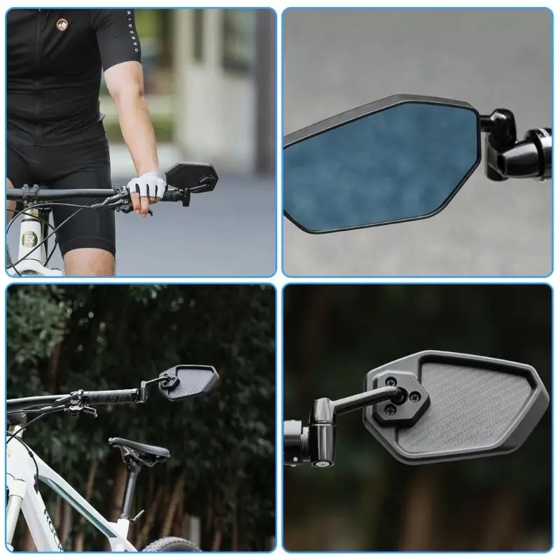 652F الدراجات 360 درجة تدوير الدراجات مرايا الرؤية الخلفية الدراجات المقود عاكس الرؤية الخلفية السلامة واسعة النطاق مرآة #5