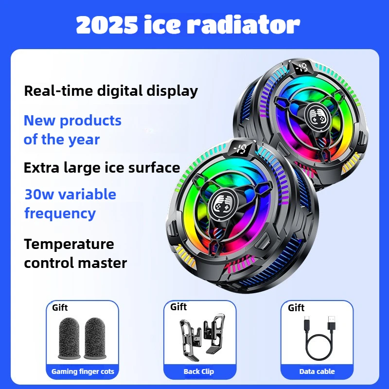 FS11 30W High Power Mobile Phone PUBG Game Cooler with Display Semiconductor Refrigeration Cooling Radiator for IPhone Android