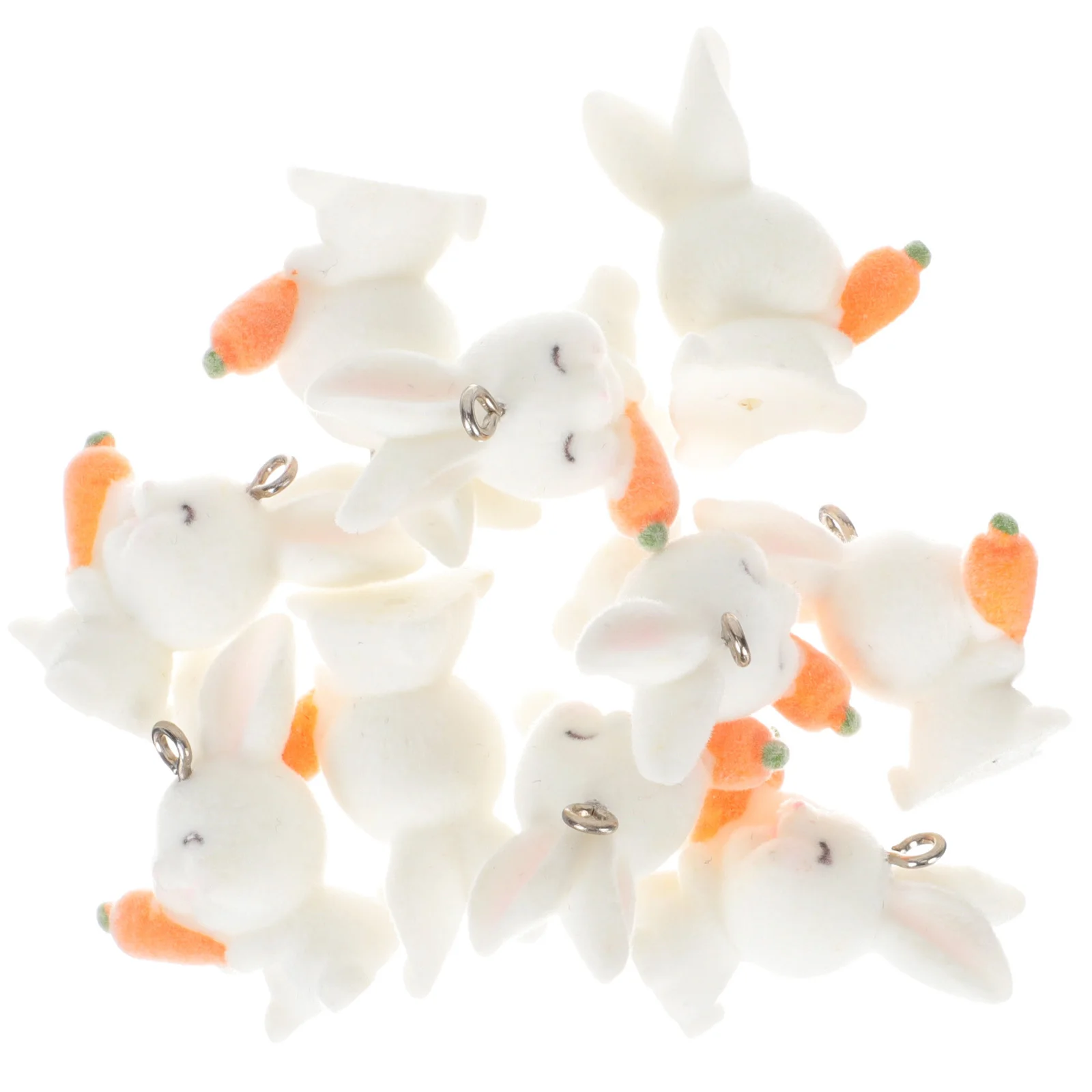 

10 шт. подвесок-зайчиков для изготовления украшений, мягкие на ощупь кроличьи подвески для браслетов, ожерелий, серег, аксессуары, подвеска-зайчик