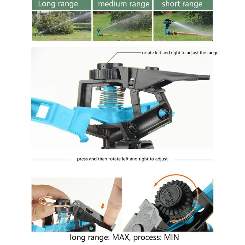 Garden Hose Sprinklers Long Range Automatic Water Sprinklers Rotating Adjustable Spiked Sprinkler Sprayers Watering Gardening