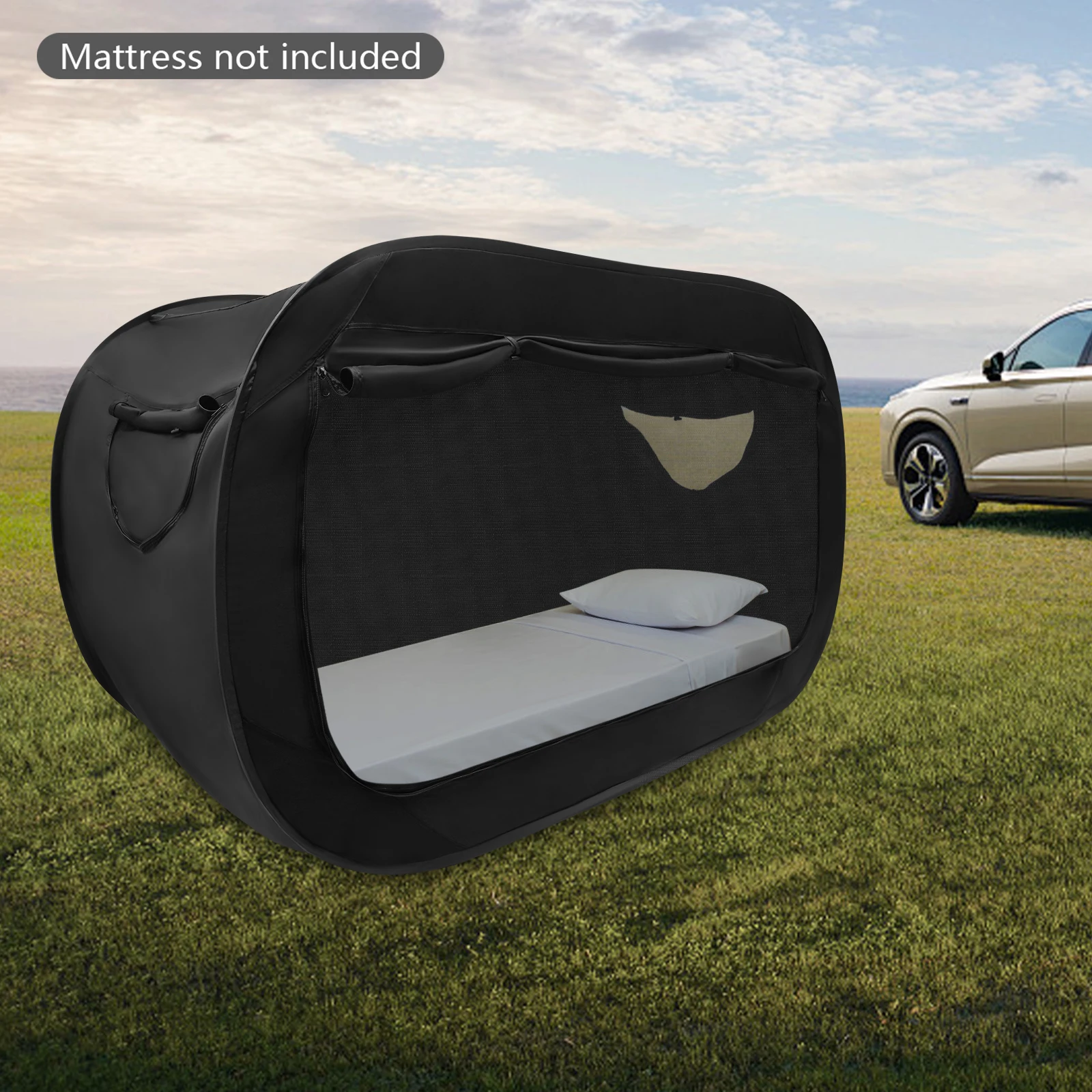 Tente de lit pliable respirante ‎ Tente de couchage avec sac de rangement, tentes de couchage d'extérieur pour pique-niques et camping, 190*90*100 CM