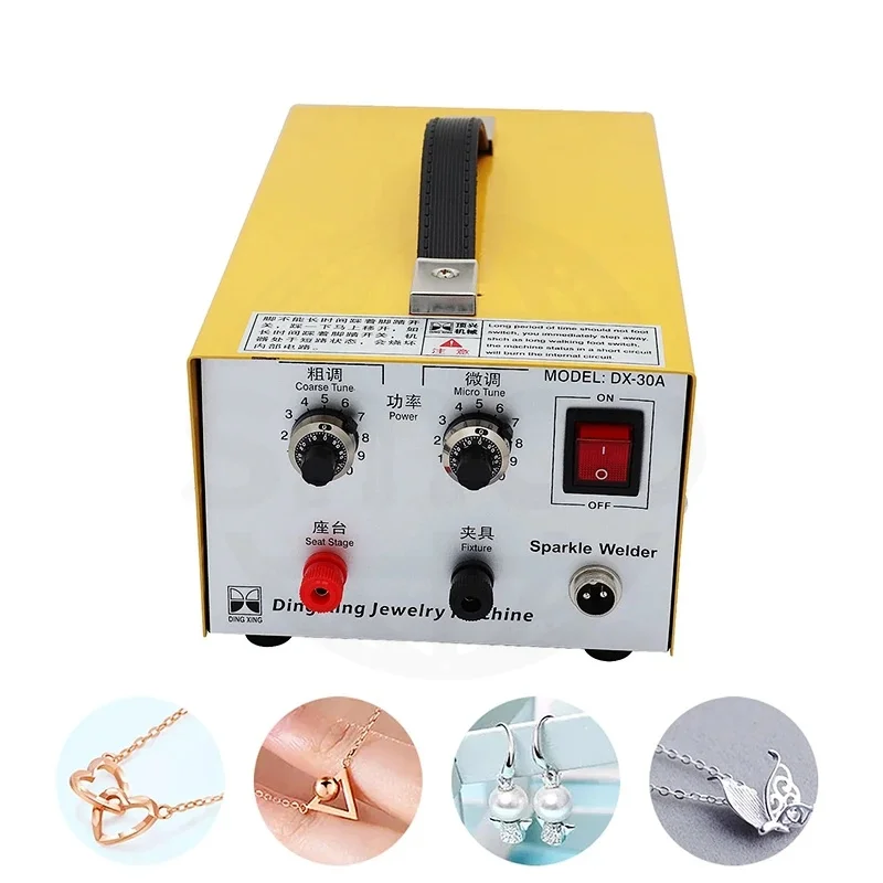 30A Desktop Handheld Jewelry Spot Welder Complete Kit, 110V/220V, 0.4 - 1.0mm Thickness for Gold, Silver Platinum Easy Operation