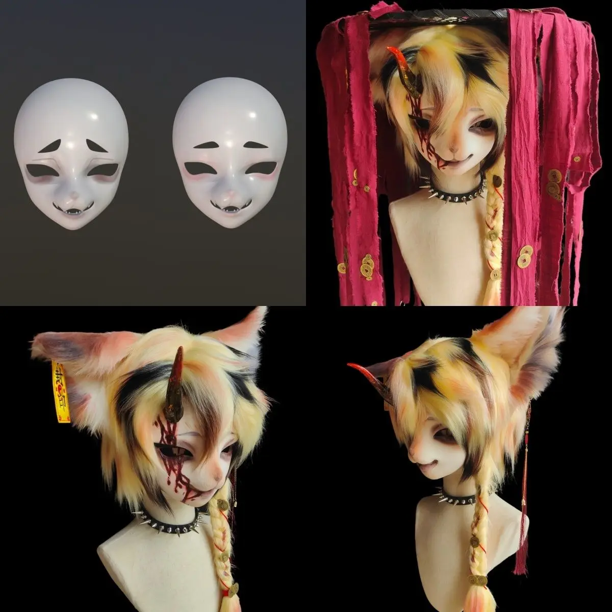 Kigurumi Base Mask Beast Skull Teenager Cosplay Anime Accessories OC head shell