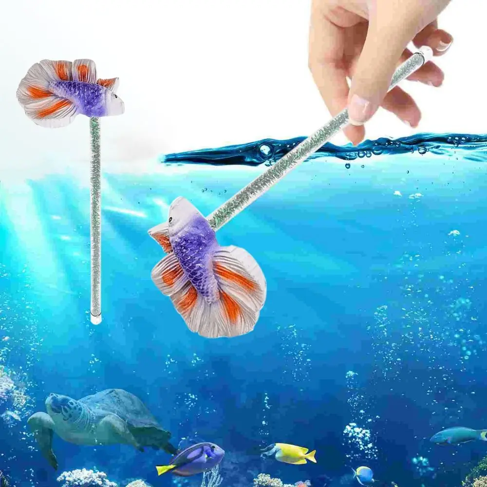 

Decorative Betta Stick Cute Resin Realistic Fish Training Teaser Wand Colorful Betta Training Wand Relieve Boredom