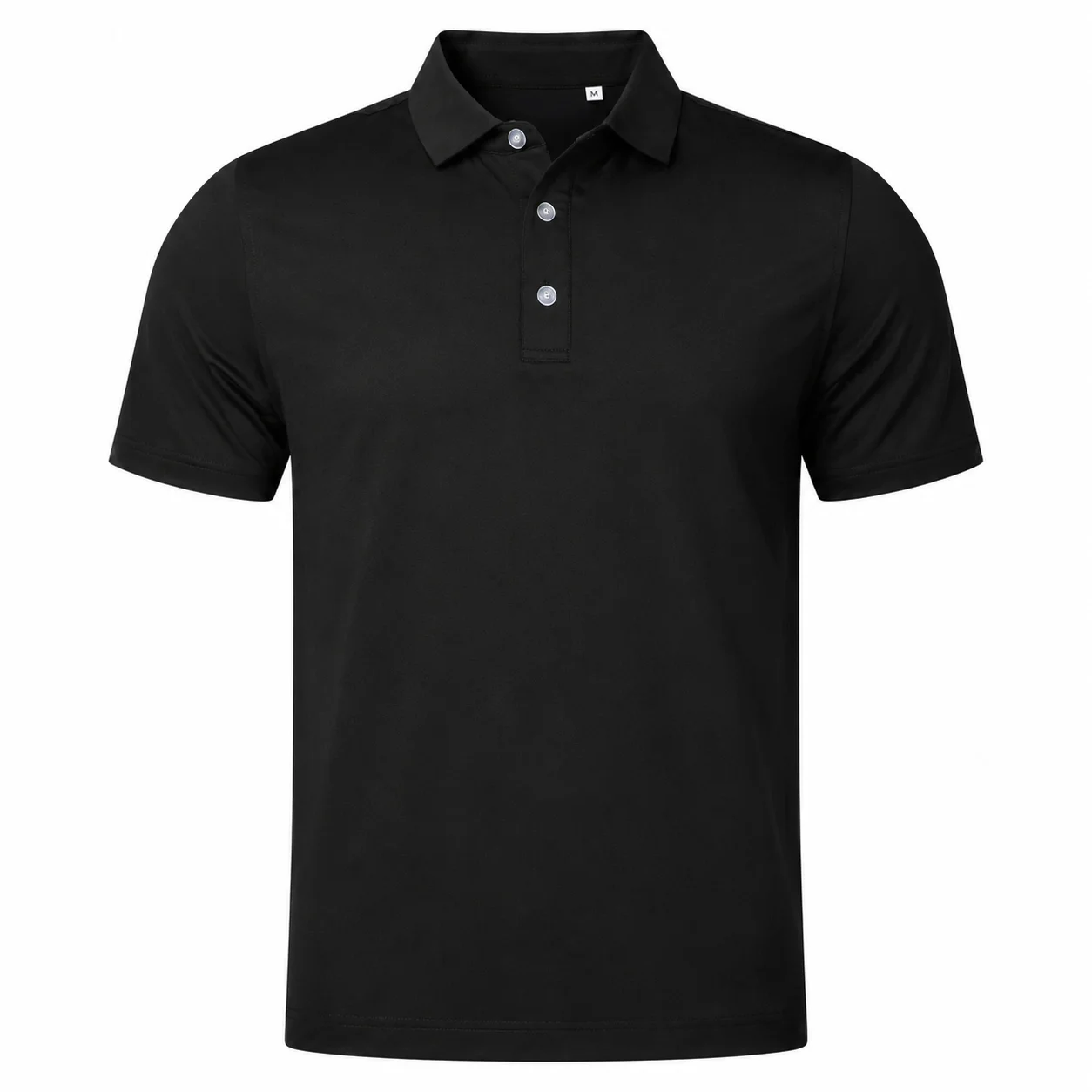 Men Black Golf Polo Shirt Short Sleeve Performance Sportswear Quick Dry Breathable Stretch Casual Outdoor Shirt Ready Stock
