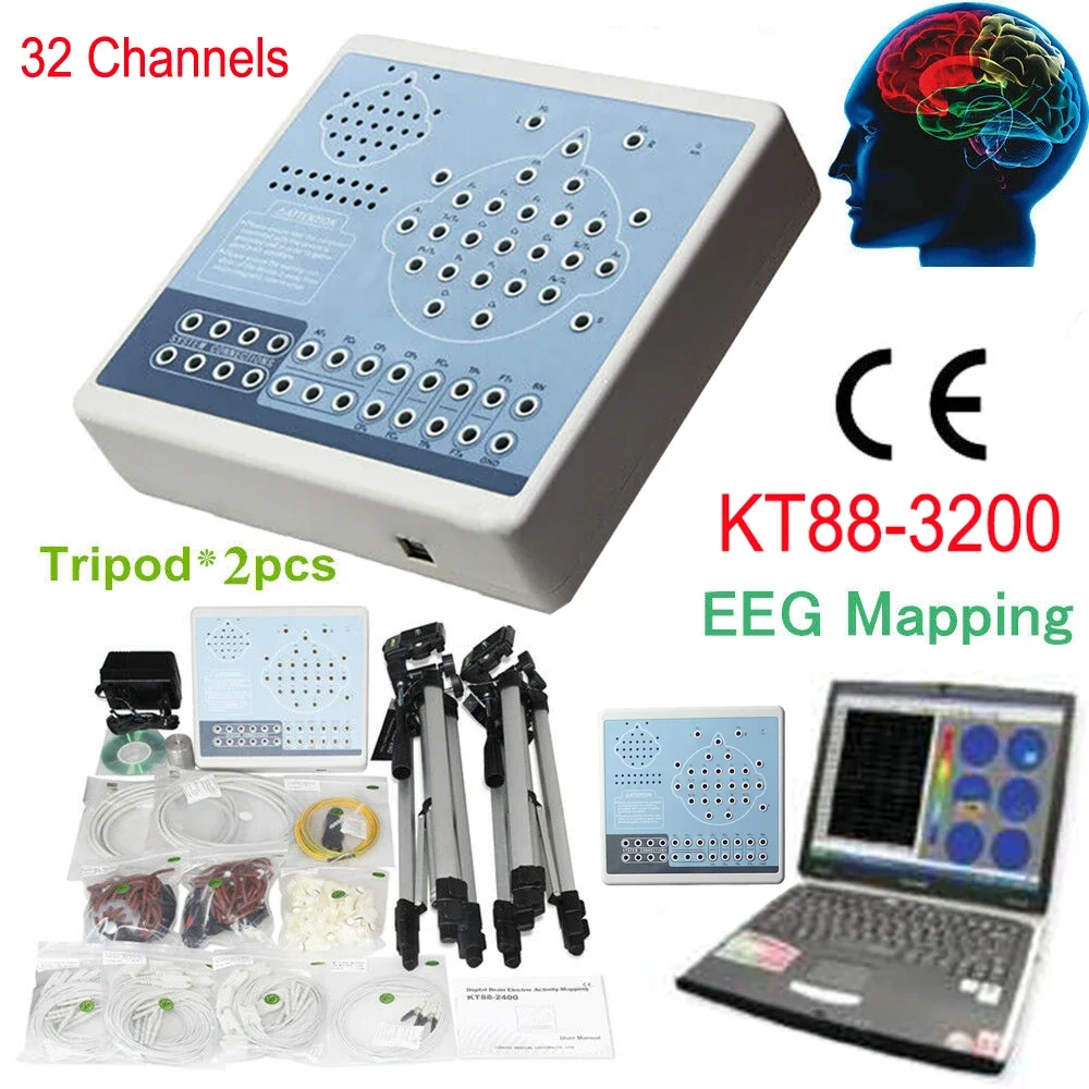 CONTEC KT88-3200 Digital EEG Machine 32 Channel Brain EEG Map Scanner Brain Electric Activity Mapping System with PC Software