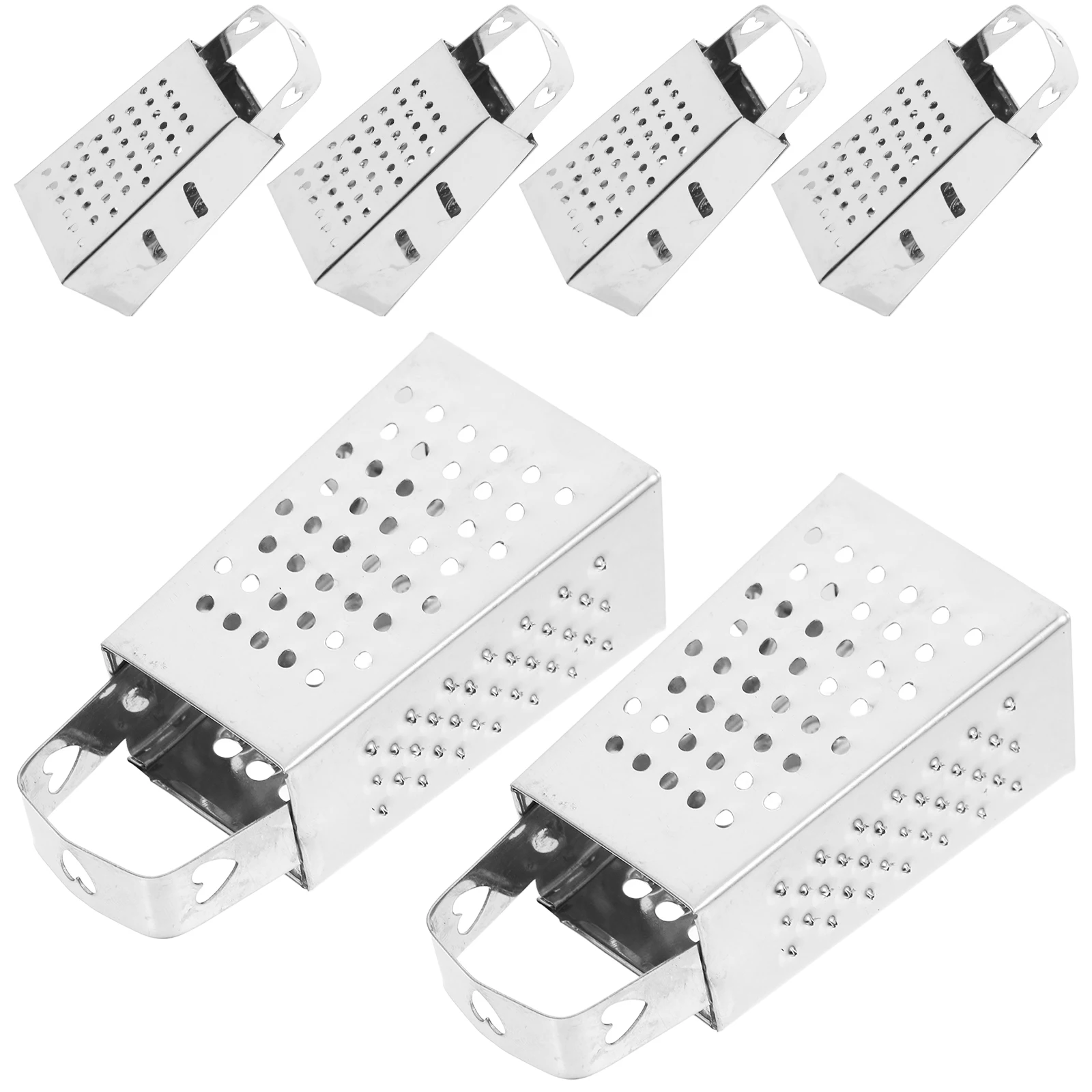 

6Pcs Mini Cheese Grater Stainless Steel 4-Sided Box Slicer Shredder Kitchen Tool Multi-Function Vegetable Ginger Carrot Garlic