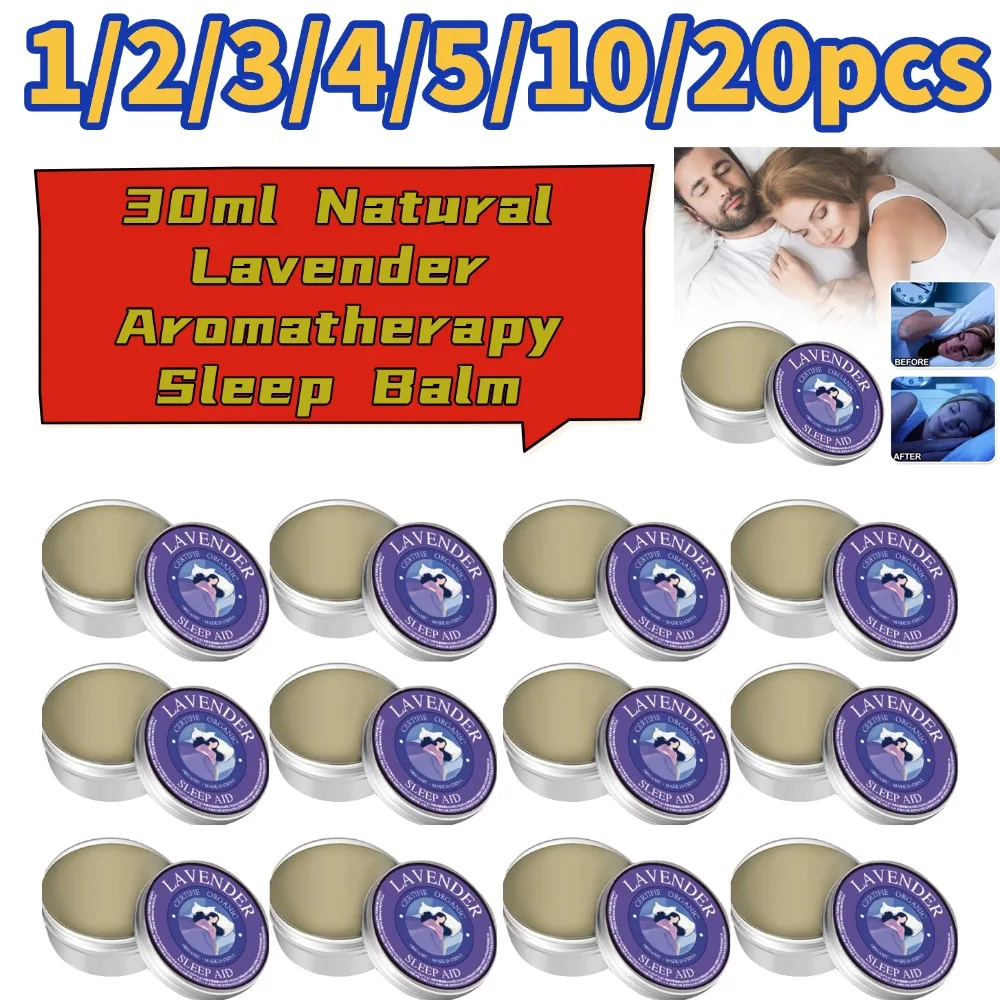 1/2/3/4/5/PCS Pure Plant Essential Oil Calming Sleep Aid Cream for Daily Nighttime-30ml Natural Lavender Aromatherapy Sleep Balm