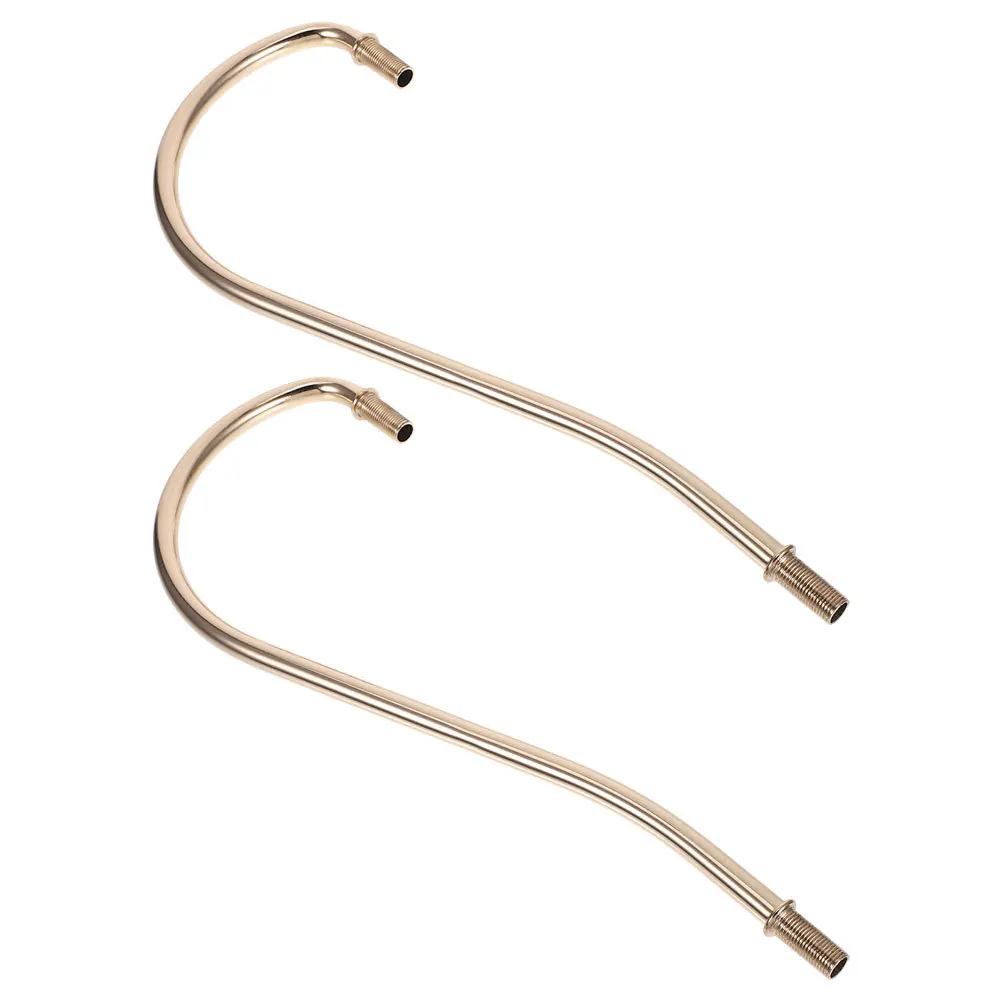 2pcs Metal Curved Lamp Stem Threaded Iron Rod For Table Lamp Repair Artistic Question Mark Shape - Diy Lighting Fixture Part