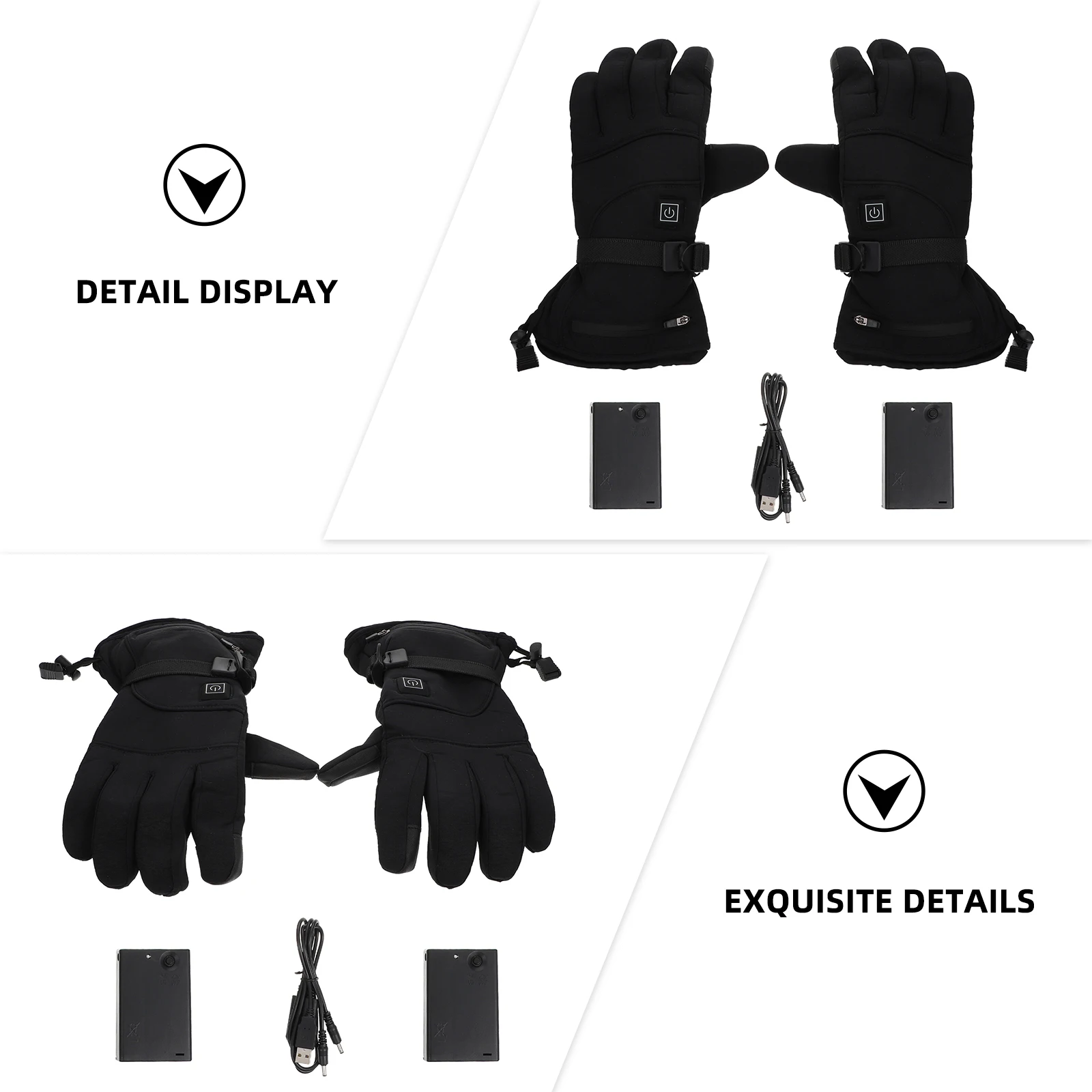 

Electric Heating Touch Screen Gloves for Men Women Thermal Bike Ski Motorcycle Black Warm Keeping Windproof Gloves Easy