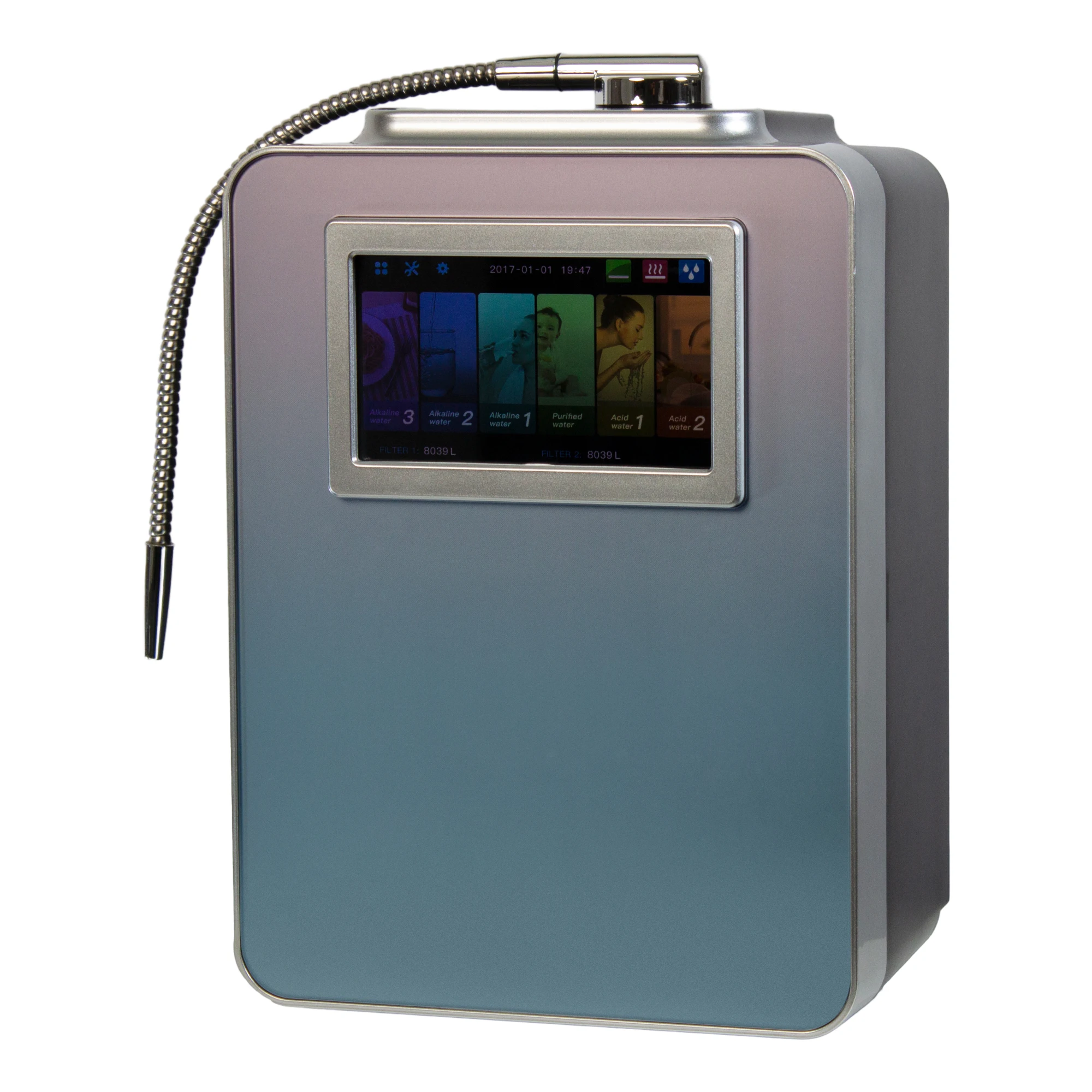 آلة المياه القلوية القلوية الإبريق: PH 2.8-11.2، ما يصل إلى -800mV ORP المياه الحمضية #5